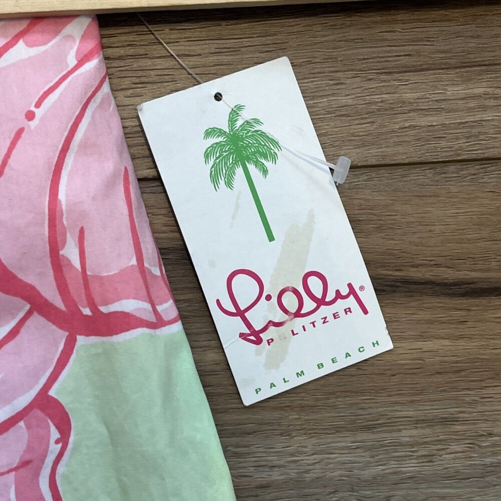 Women's Lilly Pulitzer Sabrina Dress SZ 6 Strapless Green Pink Floral VTG NOS - Picture 5 of 12
